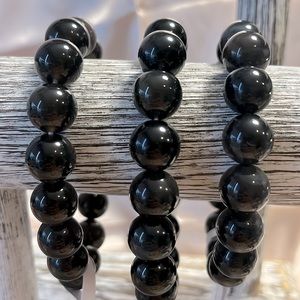 12mm Ice Obsidian Natural Healing Crystal Stretch Bracelet